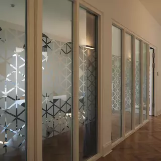 Privacy screen design made of frosted glass film for office doors and windows