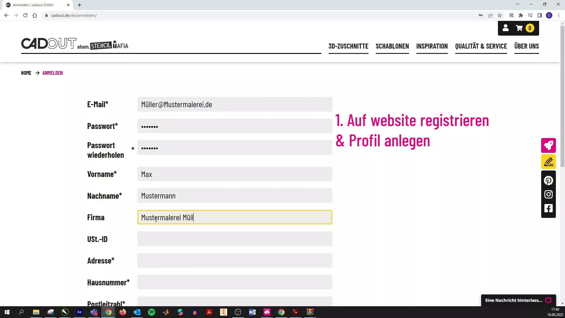 als cadout Reseller registrieren