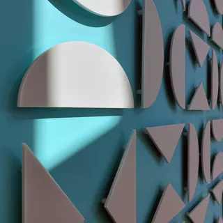 Close-up of a work of art made of acrylic glass