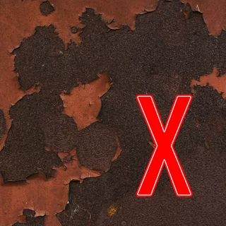 Corten steel rolled skin rust sign