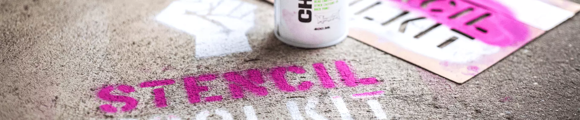 Stencil chalk spray ground