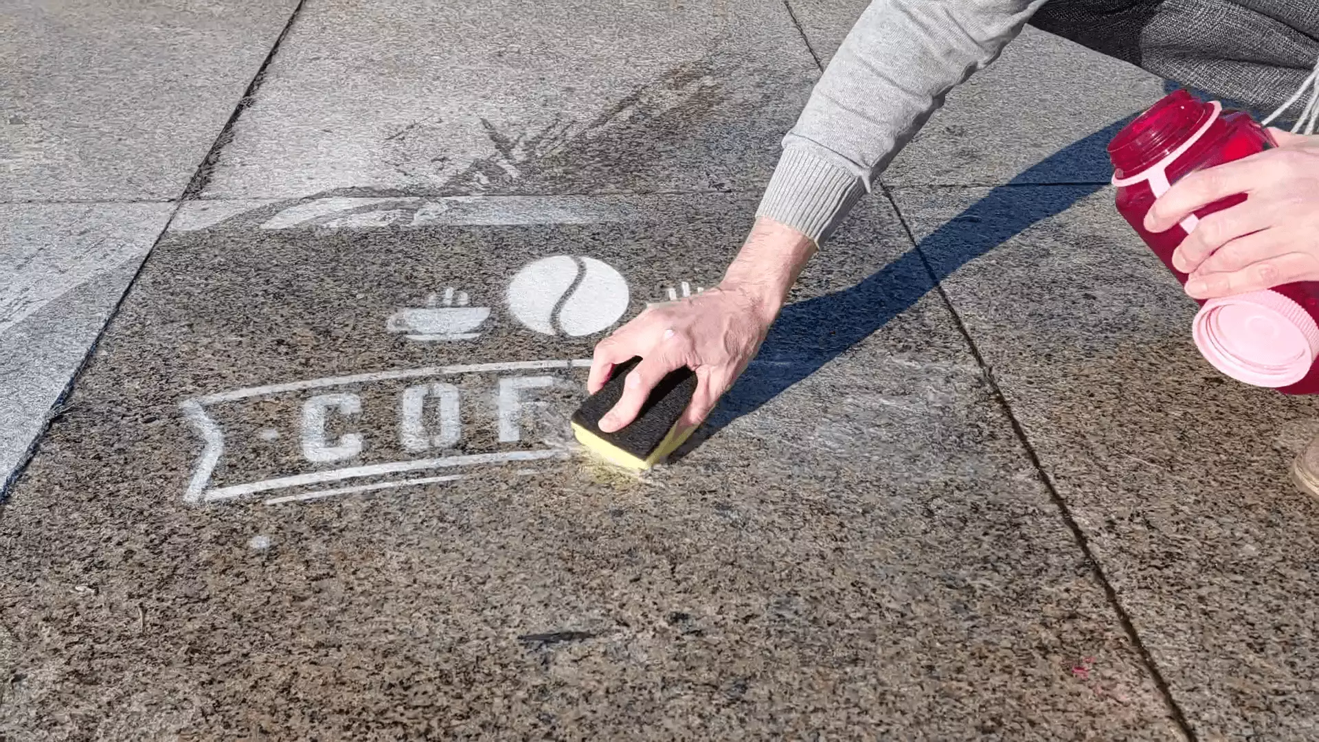 Removing chalk spray from tile