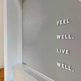 Feel well live well acrylic glass lettering 3D letters